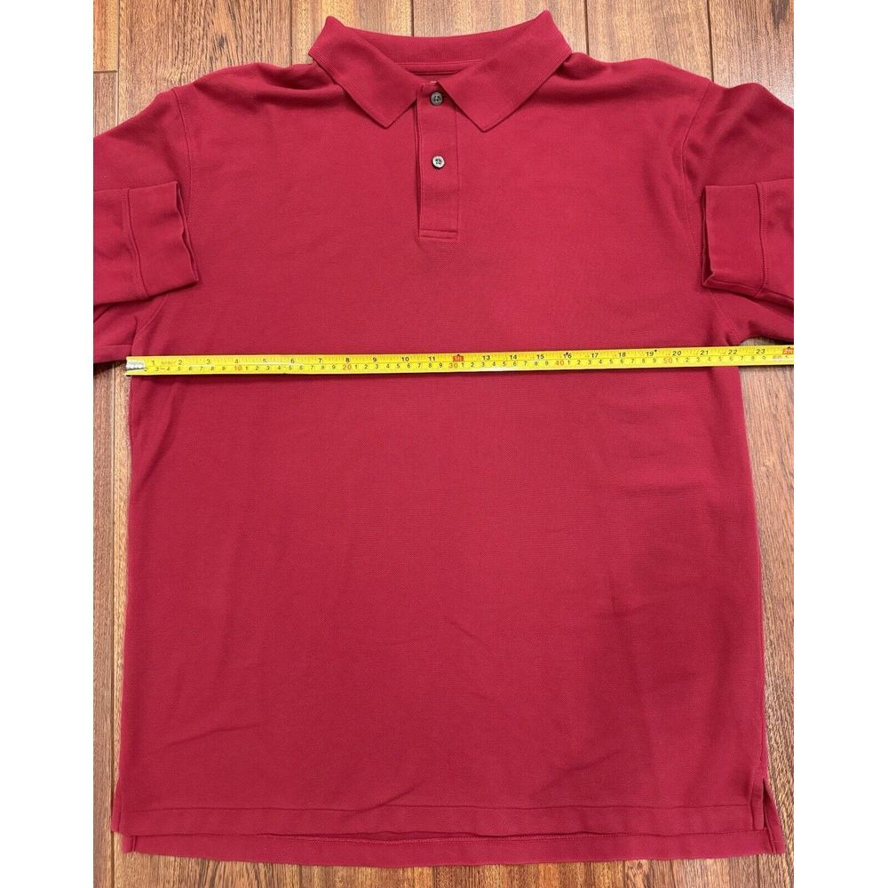 L.L.Bean Mens L Red‎ 1/4 Button Long Sleeve Henley Shirt - Picture 5 of 6